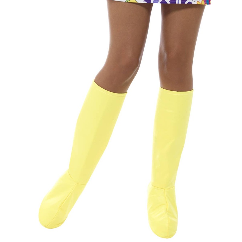 1960s Yellow Go Go Boot Covers Costume Accessory