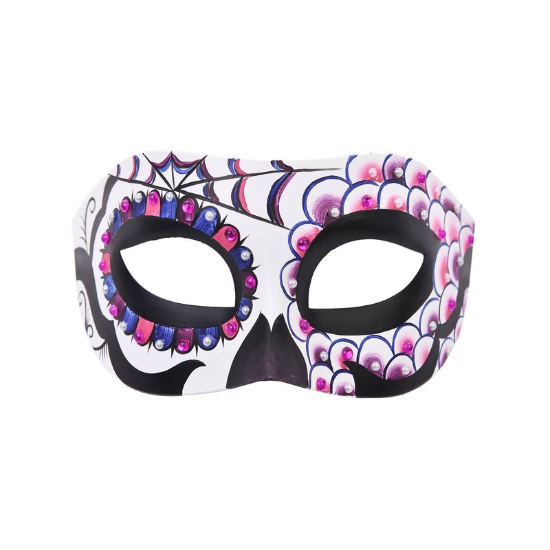 Adella Day of the Dead Masquerade Mask with Rhinestones