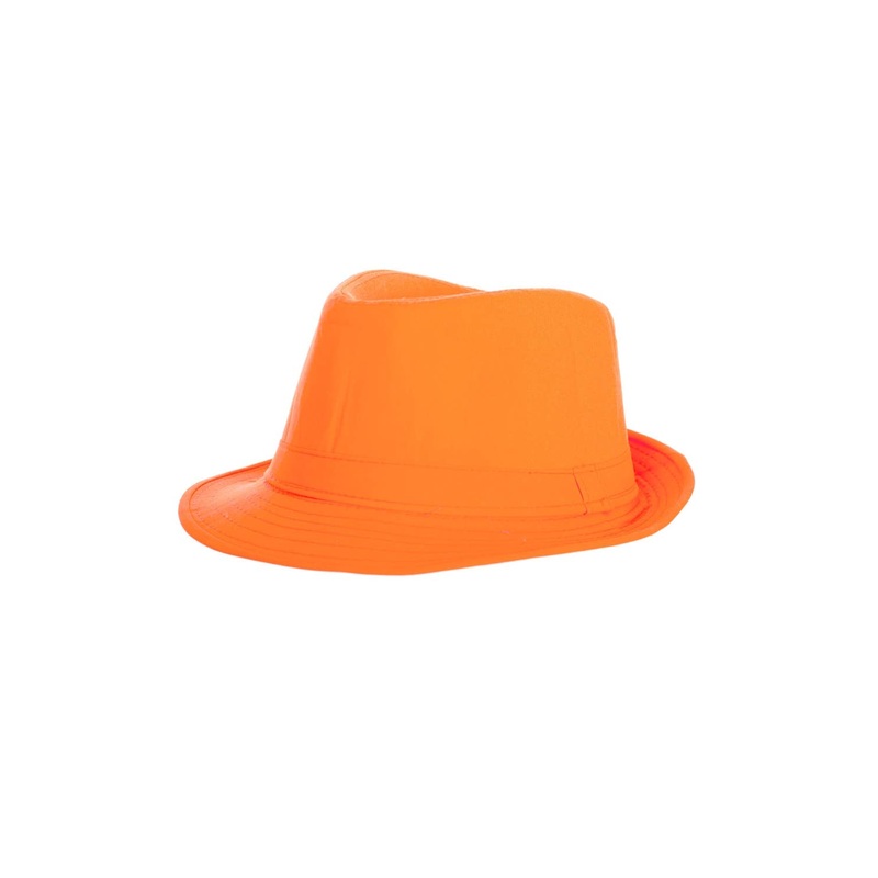 Bright Neon Orange Costume Fedora Hat