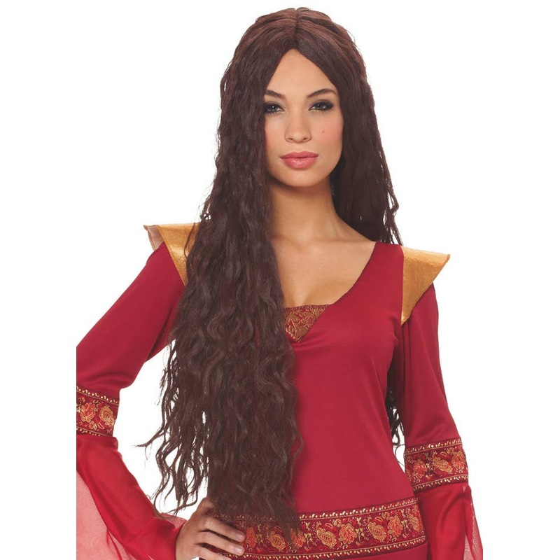Renaissance Beauty Womens Long Brown Costume Wig