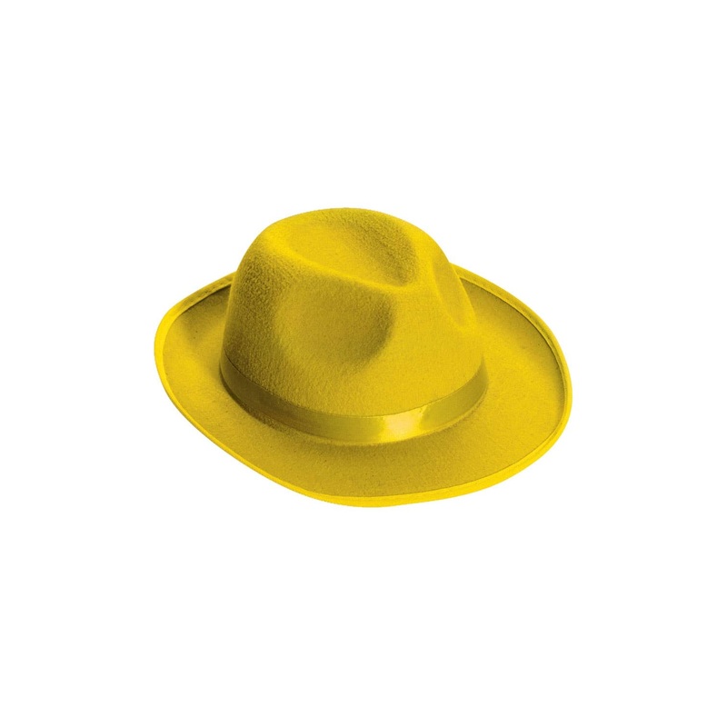 Roaring 20s Bright Yellow Costume Fedora Hat