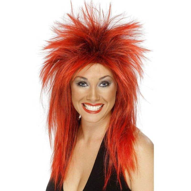 Rock Diva Womens Punk Red 80s Wig