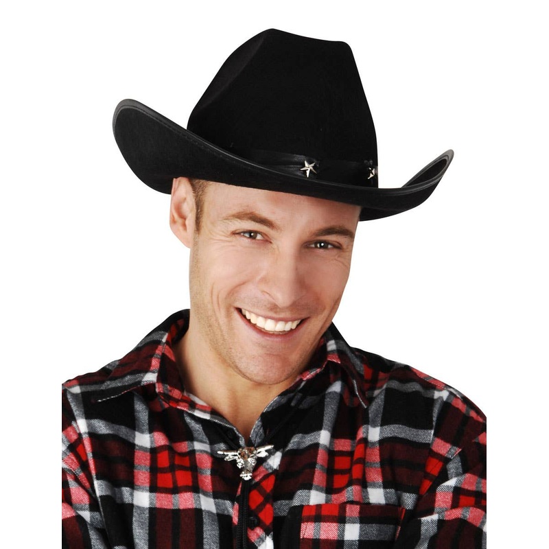 Rodeo Cowboy Black Costume Hat with Stars