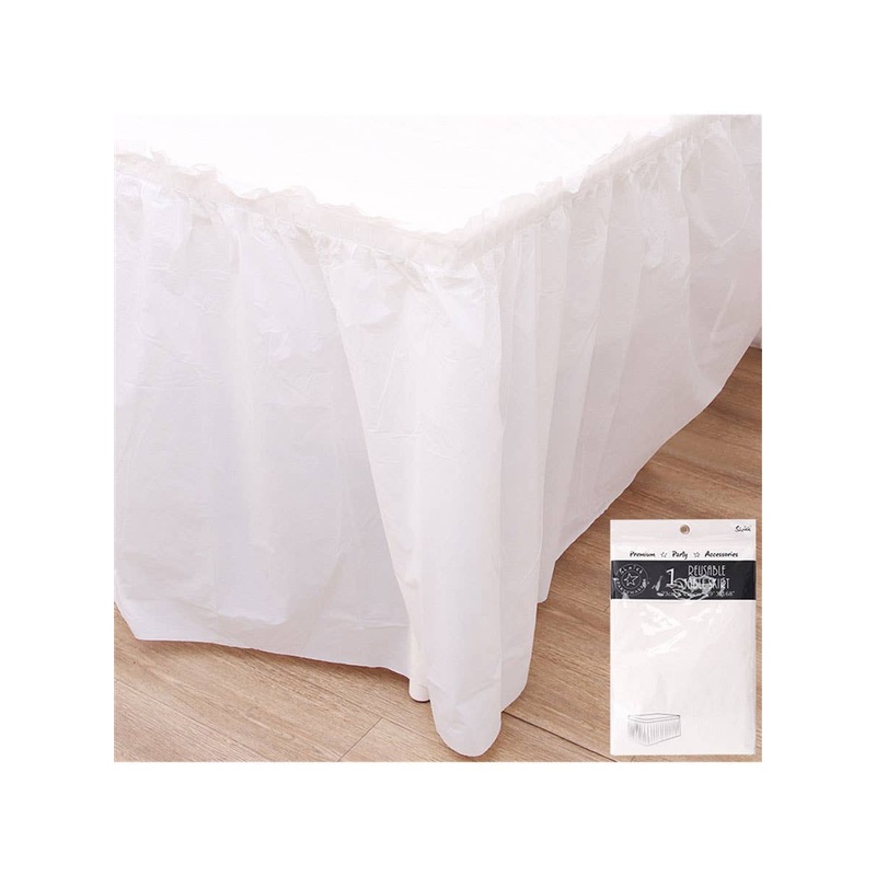 White 426cm Plastic Table Skirt