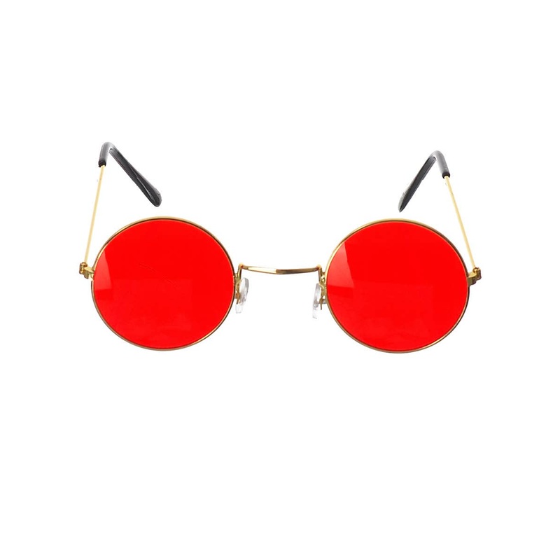 70s Hippie Round Red Tinted Costume Glasses