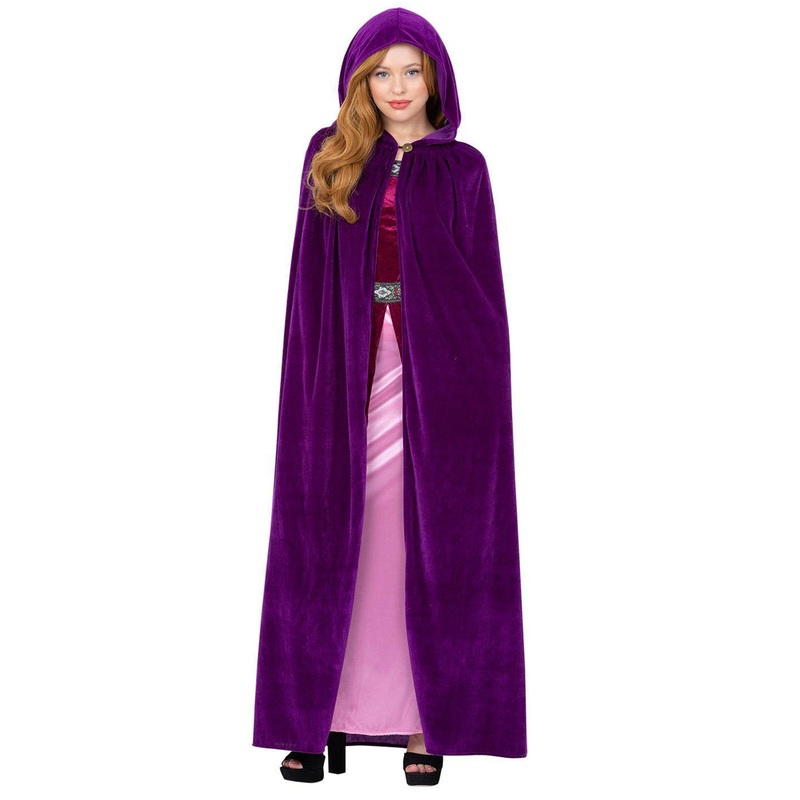 Amethyst Purple Womens Deluxe Hooded Costume Cloak