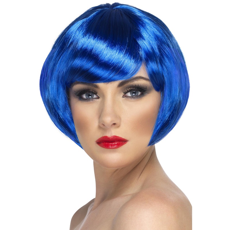 Glamour Babe Womens Short Blue Bob Wig
