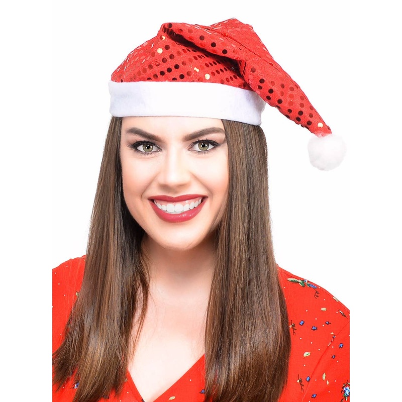 Sequinned Red and White Santa’s Helper Christmas Hat