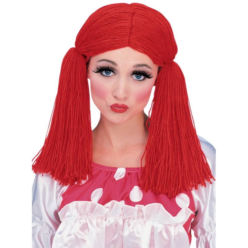 Woolly Red Womens Rag Doll Costume Wig