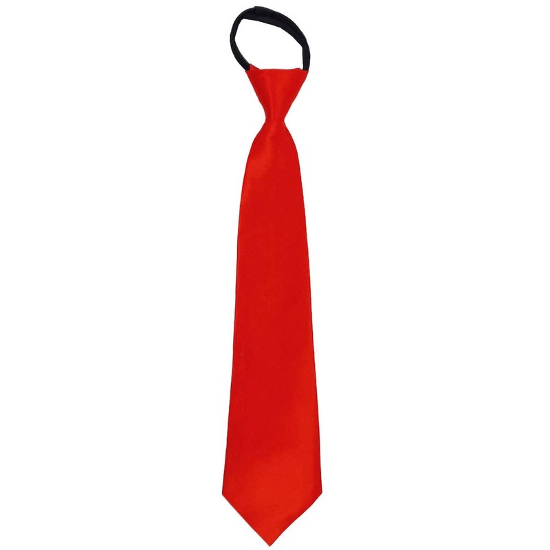 Zip Up Red Satin Neck Tie Costume Accessory