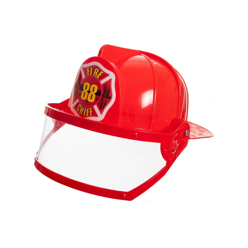 Fire Chief Kids Red Costume Helmet with Visor