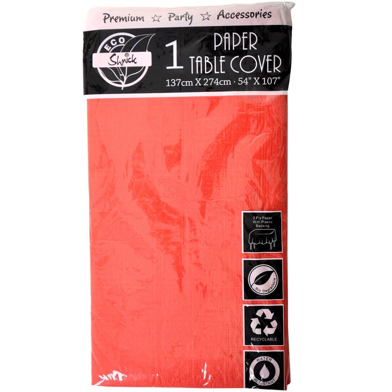 Red Bio Degradable 137cm x 274cm Paper Table Cover