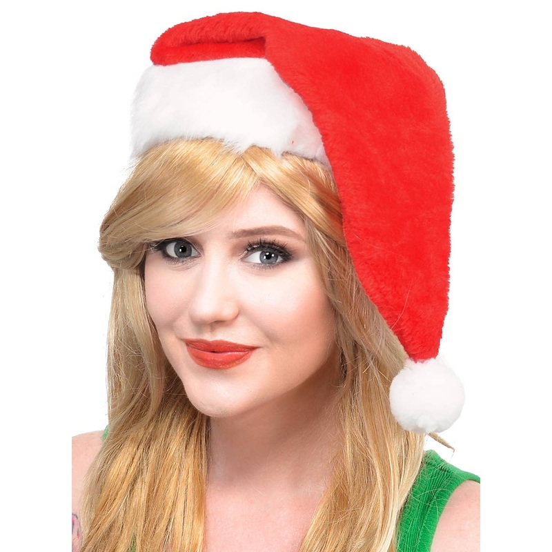 Santa Red and White Plush Christmas Hat