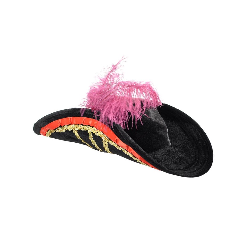 Seven Seas Pirate Costume Hat with Feather