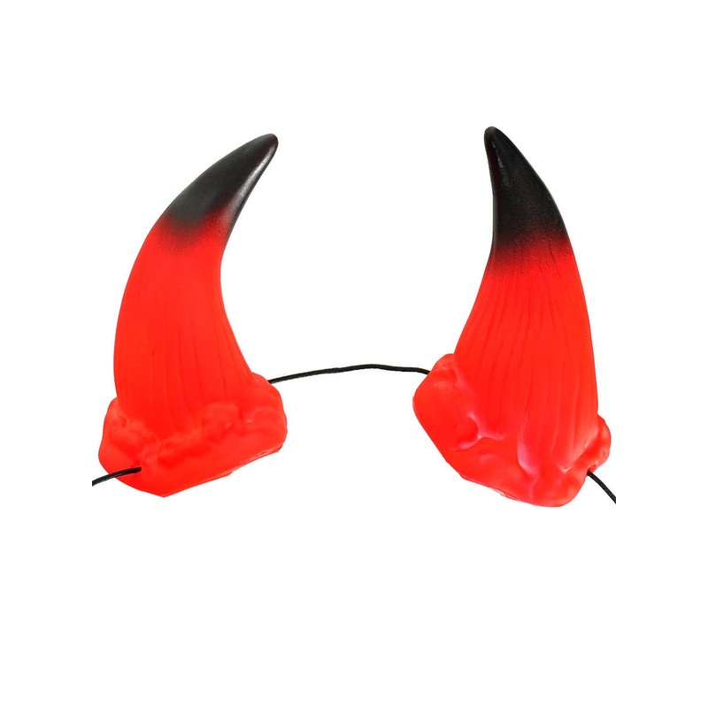 10cm Red and Black Devil Horns on Elastic
