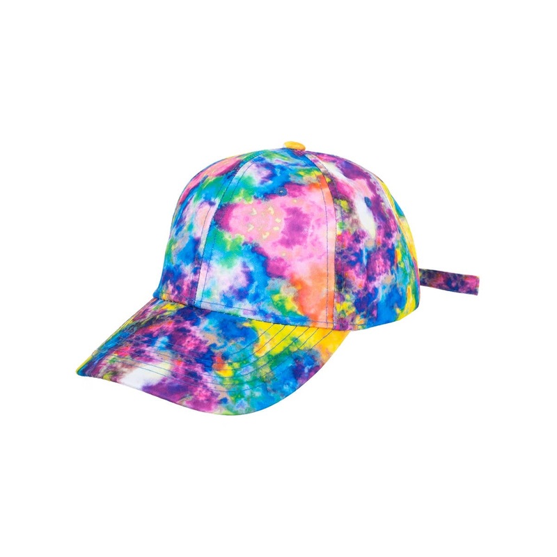 Adjustable Tie Dye Rainbow Festival Cap