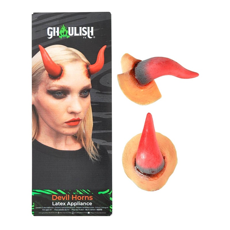 Large Red Devil Horns Special FX Latex Prosthetic
