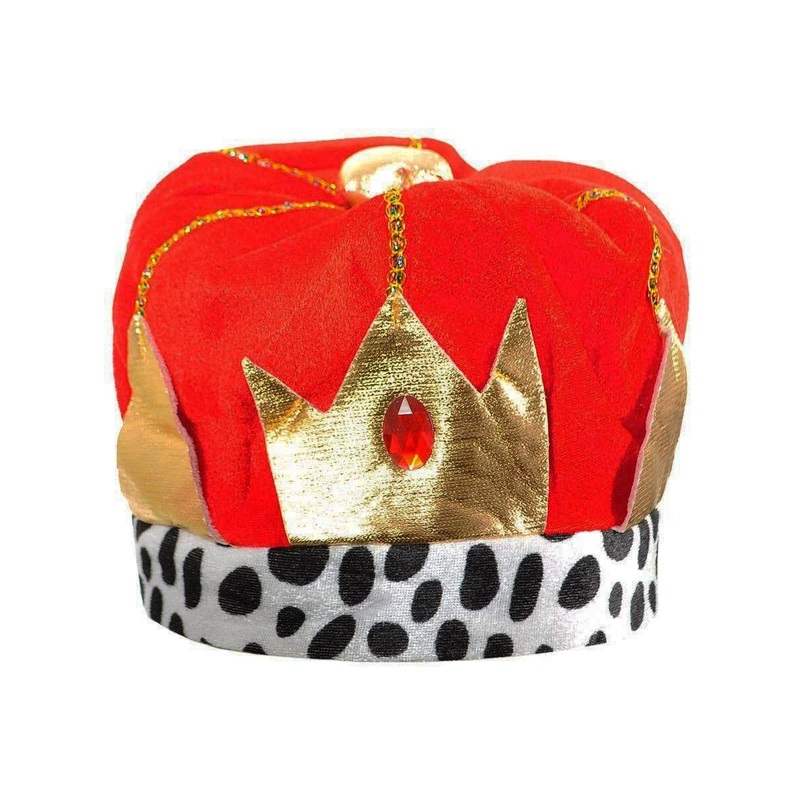 Plush Red and Gold Metallic Kids King Costume Crown