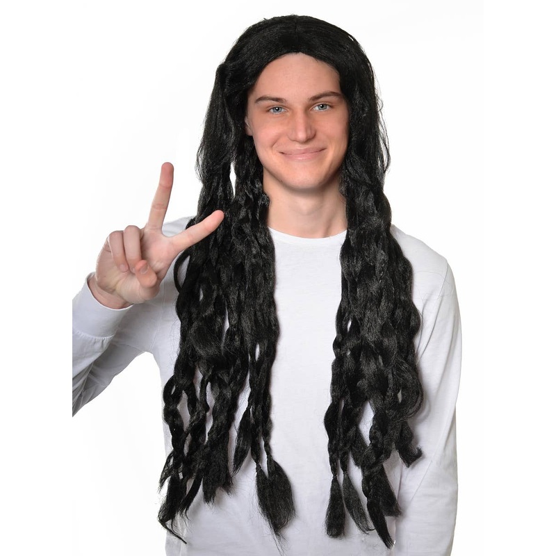 Rasta Long Black Braided Adults Costume Wig