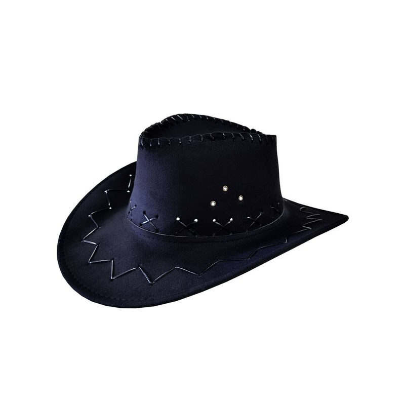 Rawhide Black Faux Suede Cowboy Costume Hat
