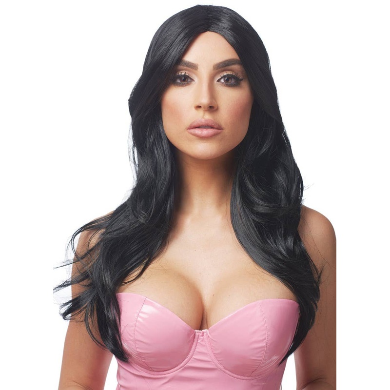 Reality Royalty Long Black Womens Costume Wig
