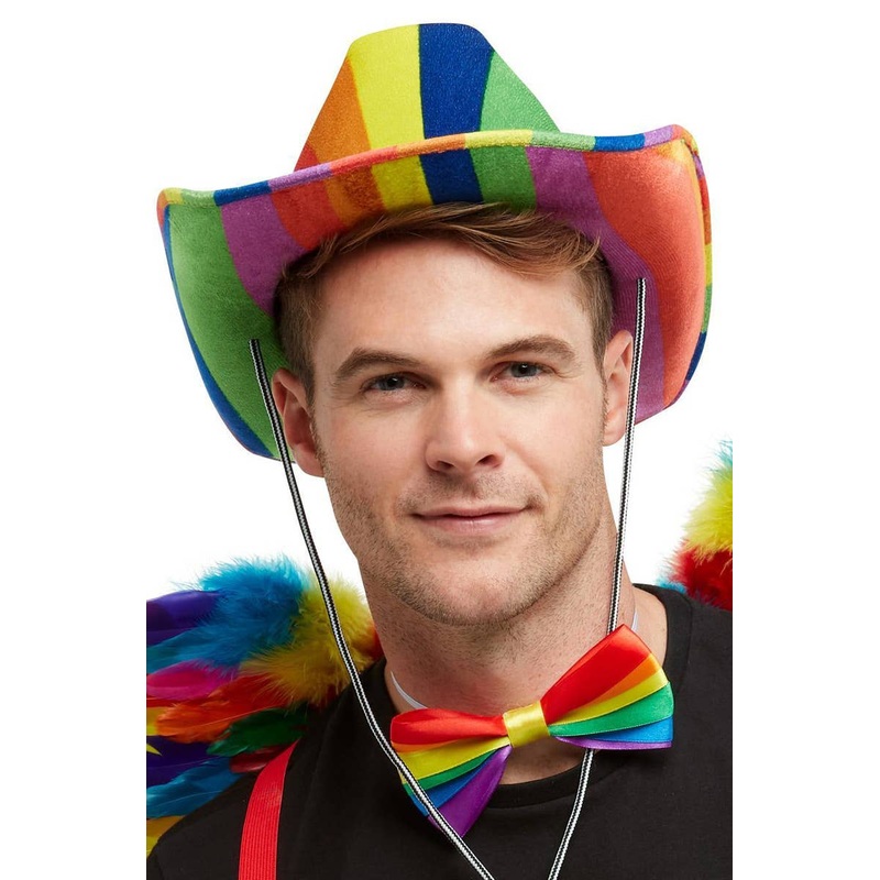 Striped Rainbow Cowboy Costume Hat