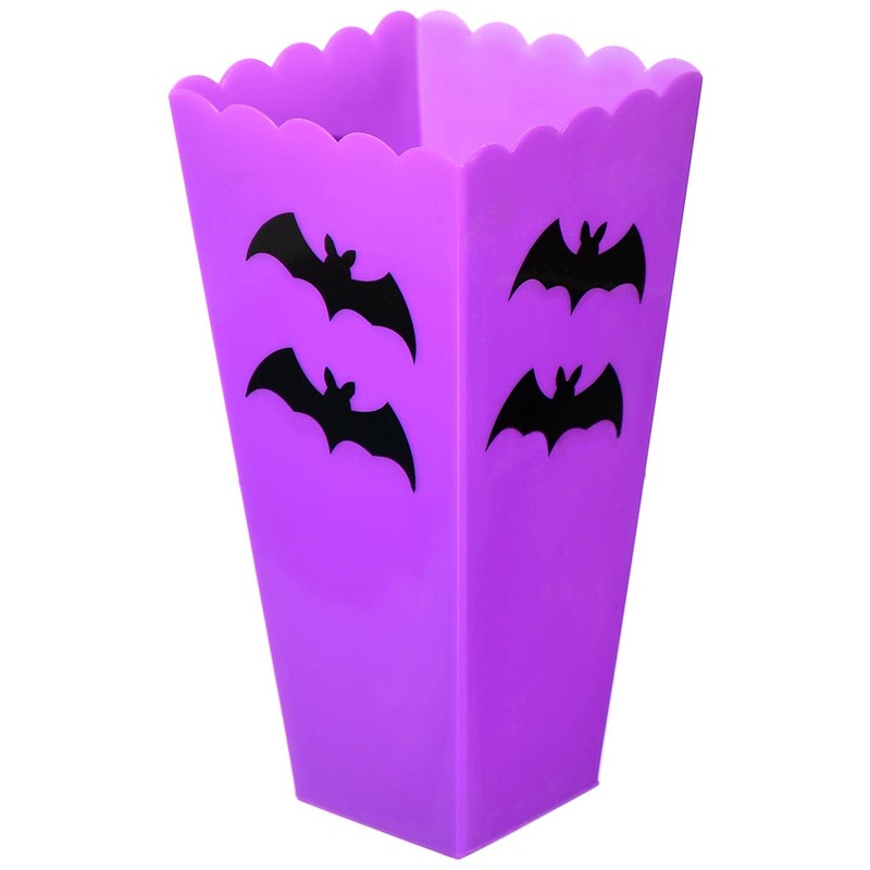 Bat Design 19cm Purple Plastic Halloween Treat Box