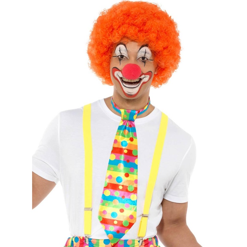 Big Top Clown Rainbow Polka Dot Costume Tie