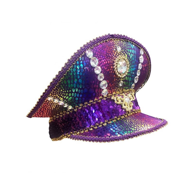 Deluxe Purple and Rainbow Embellished Handmade Festival Visor
