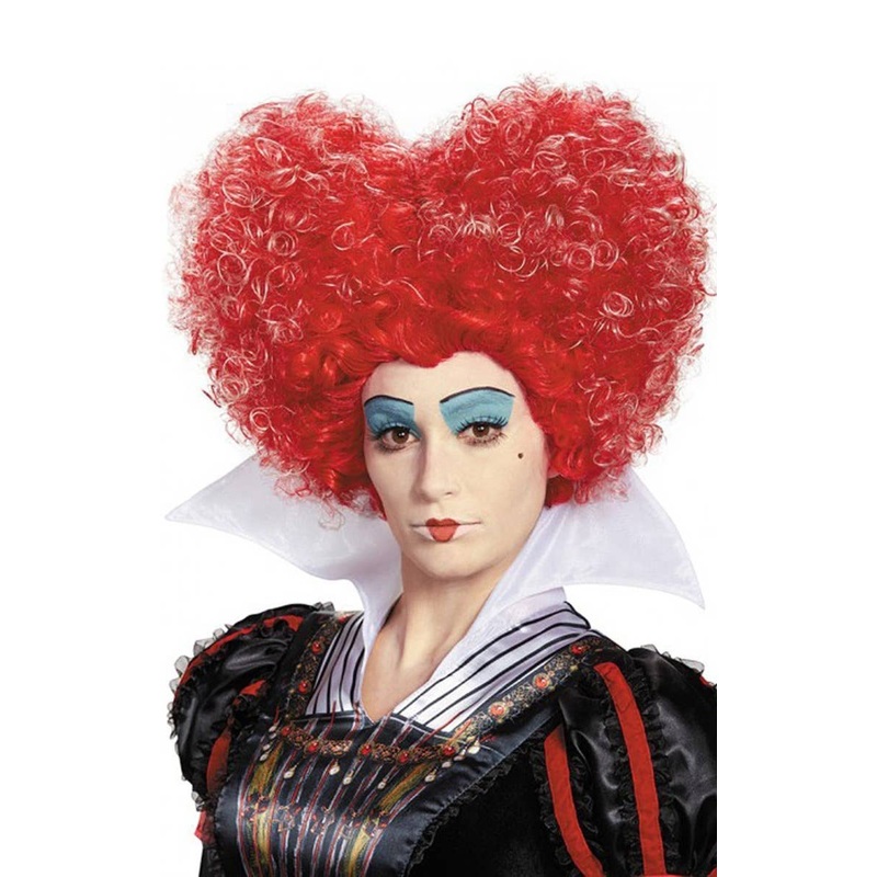 Queen of Hearts Red Curly Heart Shaped Costume Wig