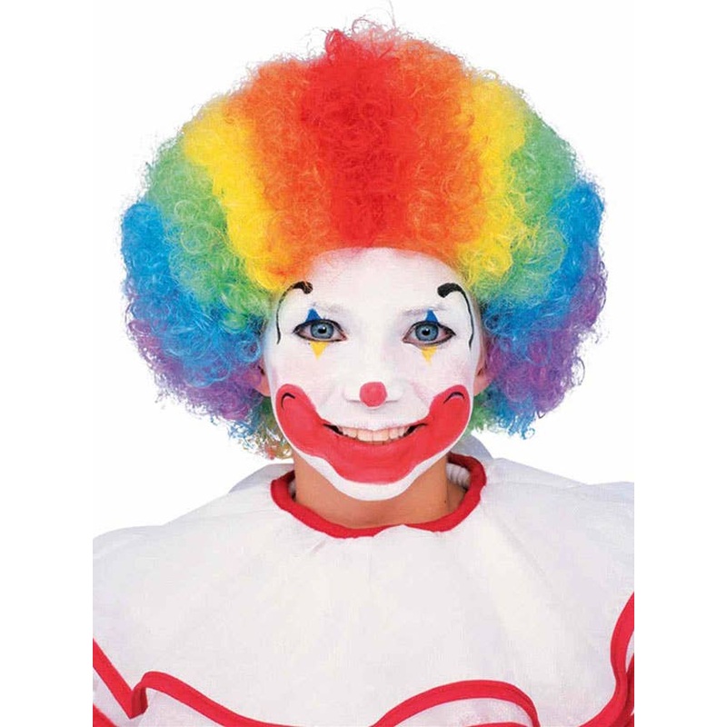Rainbow Clown Kids Afro Costume Wig