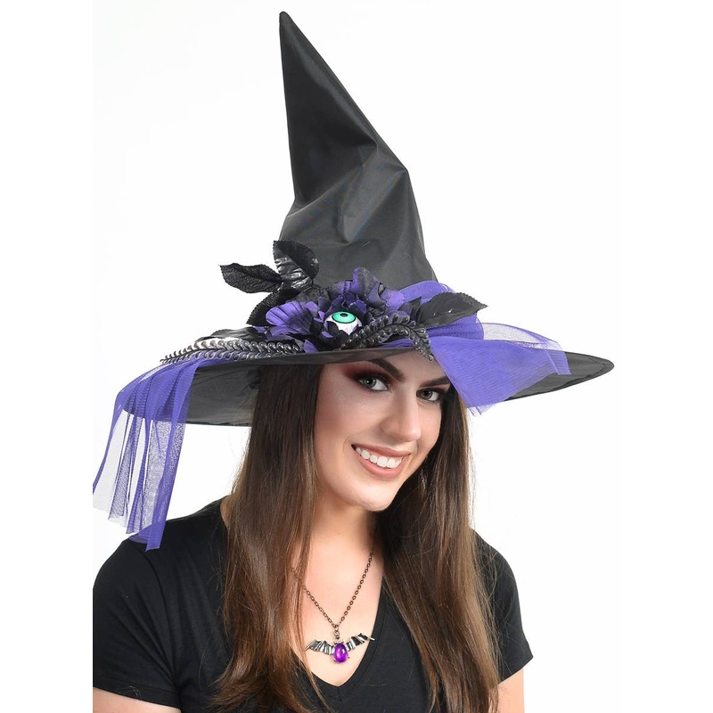 Wicked Witch Purple and Black Halloween Costume Hat