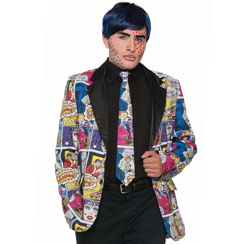 1950s Pop Art Comic Tie Costume Accessory