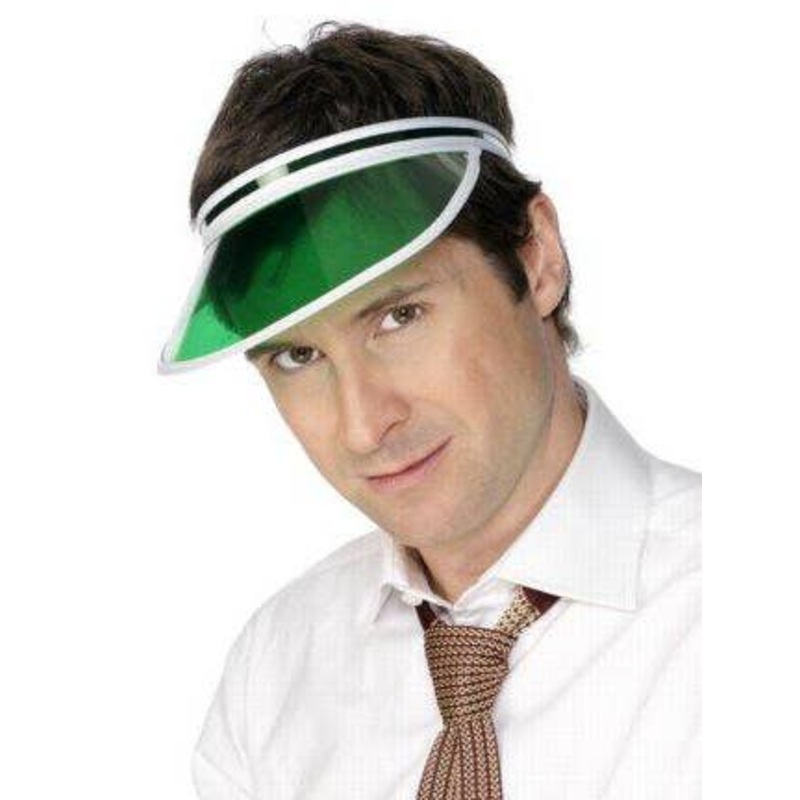 1980s Green Casino Poker Visor Costume Hat