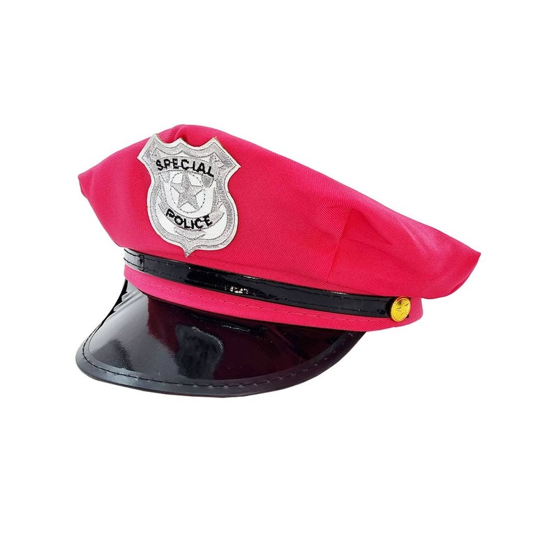 Neon Pink Police Officer Costume Hat