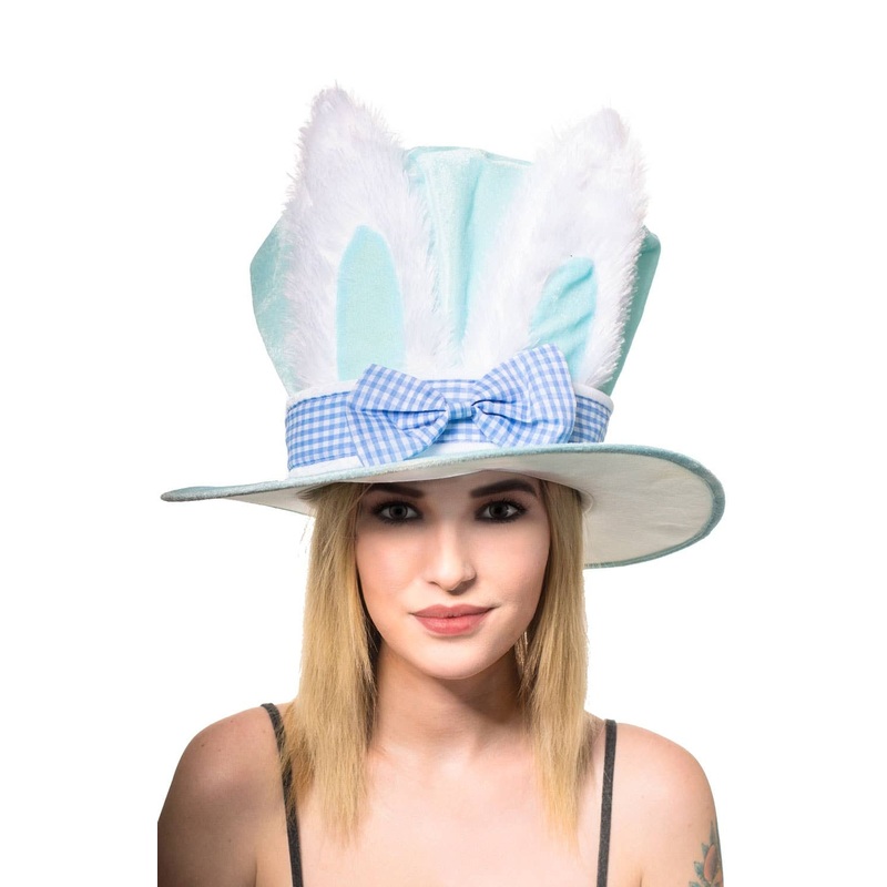 Plush Blue Easter Top Hat With Bunny Ears