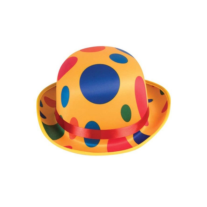 Polka Dot Yellow Circus Costume Bowler Hat
