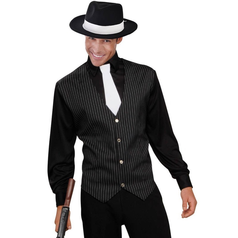 1920s Gangster Plus Size Mens Pinstripe Costume Shirt XLarge