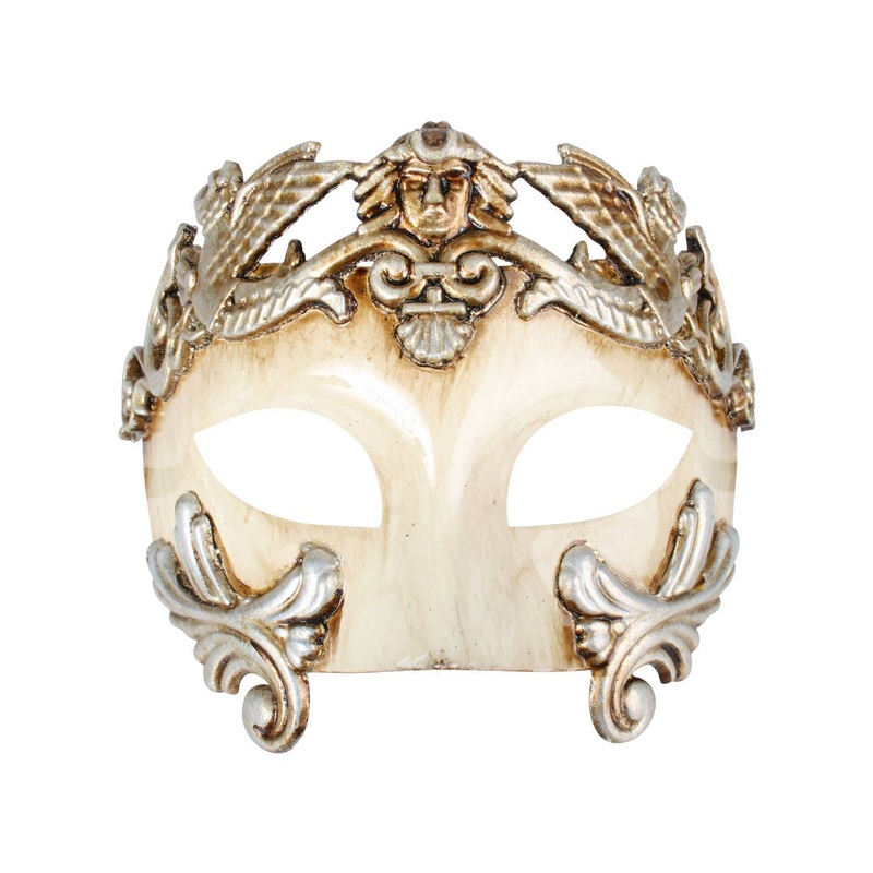 Platinum Ivory Roman Style Mens Masquerade Mask
