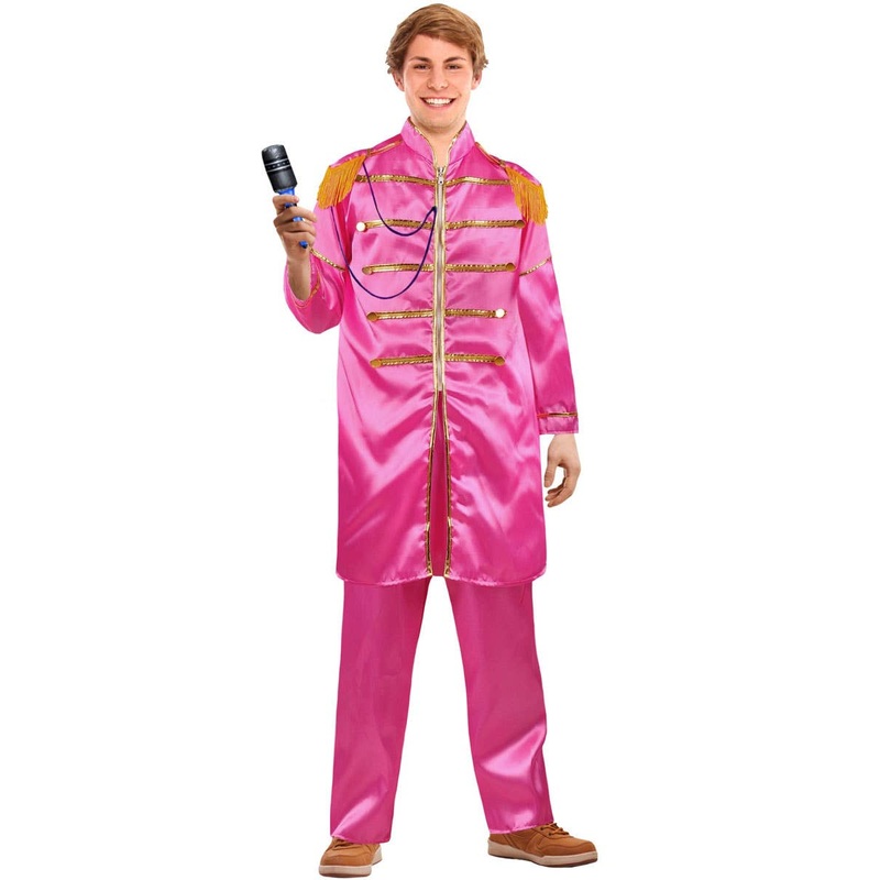 1960s Pink Sergeant Peppers Mens Beatles Costume Large