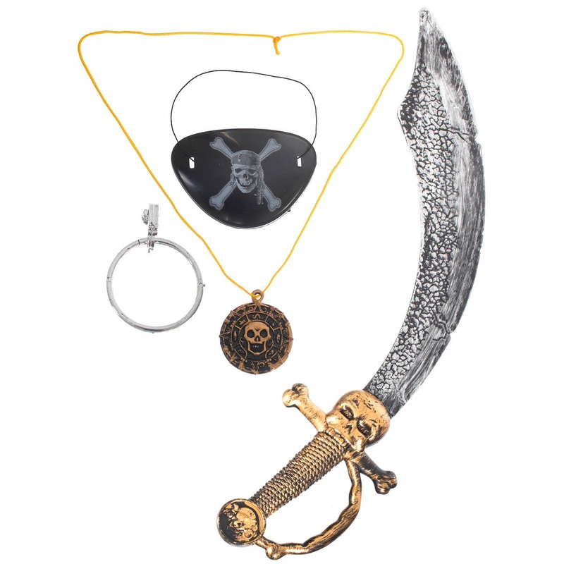 4 Piece Skull Pirate Weapon Accessory Set