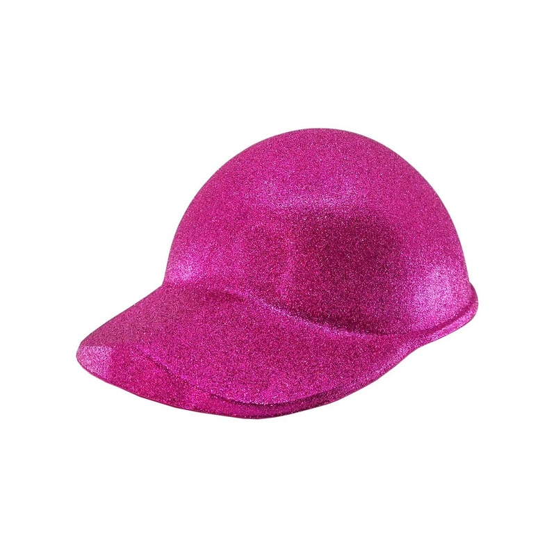 Sparkly Pink Glitter Jockey Cap Costume Hat