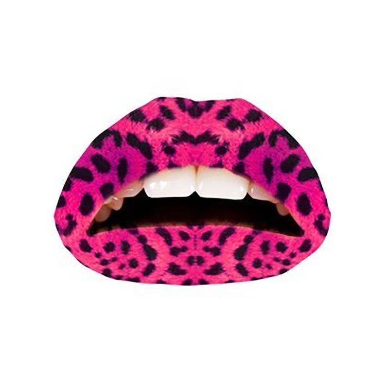 Violent Lips Pink Leopard Temporary Lip Tattoos