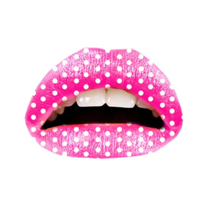 Violent Lips Pink Polka Dot Temporary Lip Tattoos