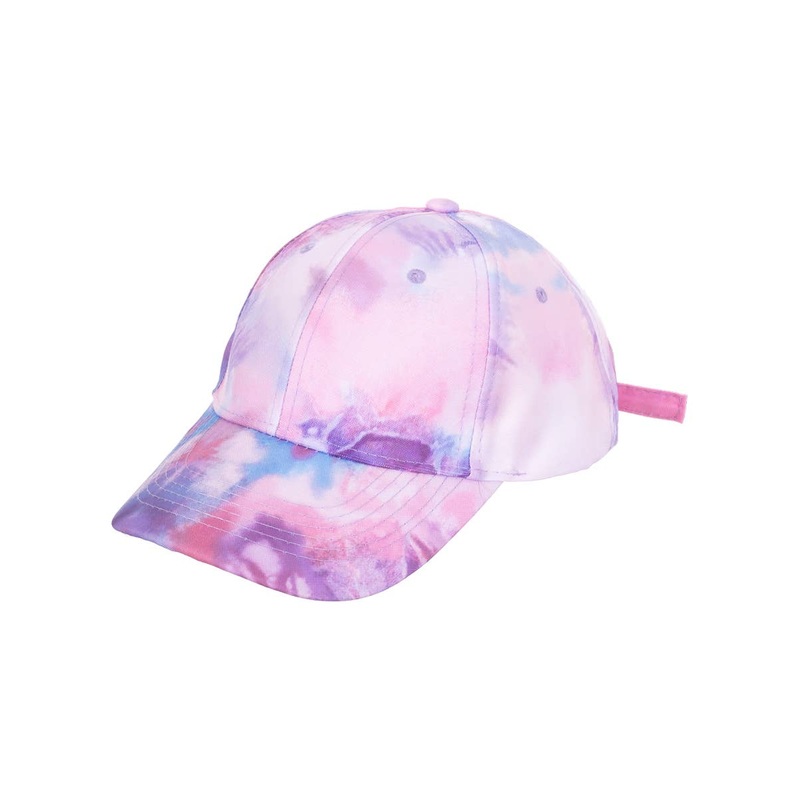 Adjustable Tie Dye Purple and Pink Festival Cap