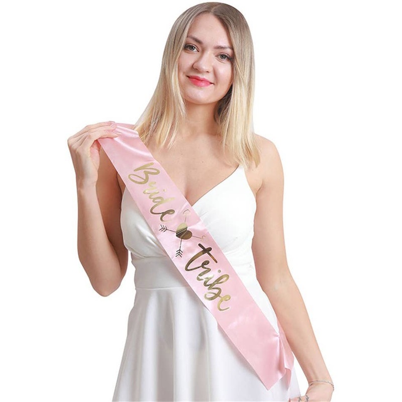 Bride Tribe Pink and Gold Hens Party Sash