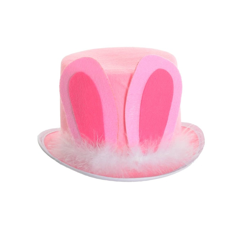 Cute Pink Easter Bunny Ears Top Hat