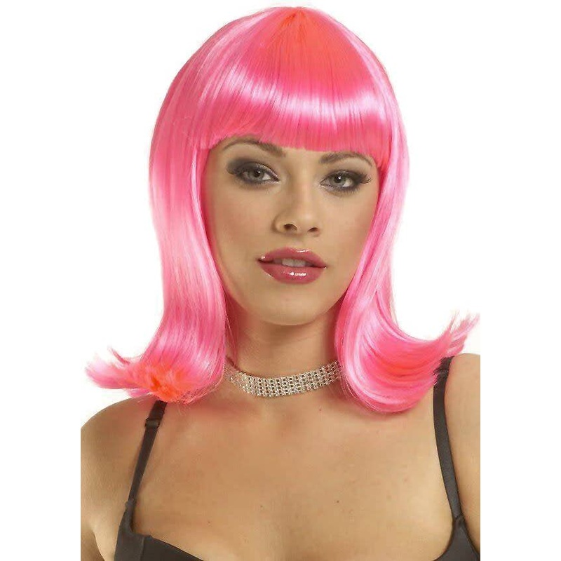 Deluxe Hot Pink Womens Peggy Sue Bob Costume Wig