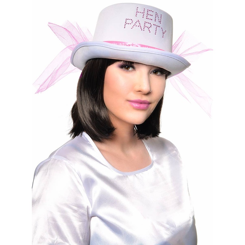 Hen Party Pink and White Bridal Top Hat