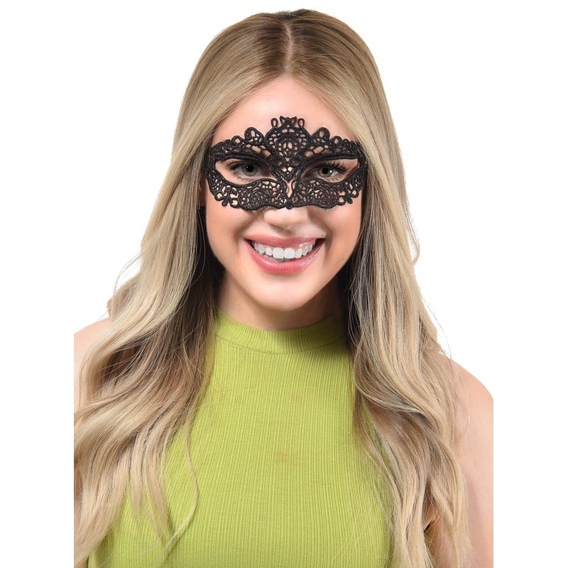 Petite Wide Eye Black Lace Masquerade Mask